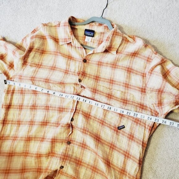 Patagonia Organic Cotton Mens Plaid Shortsleeve Button Down Lightweight Shirt XL - Picture 3 of 7